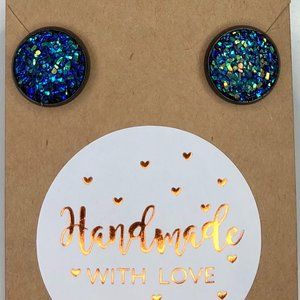 Druzy Stud Earrings Hypoallergenic 12mm